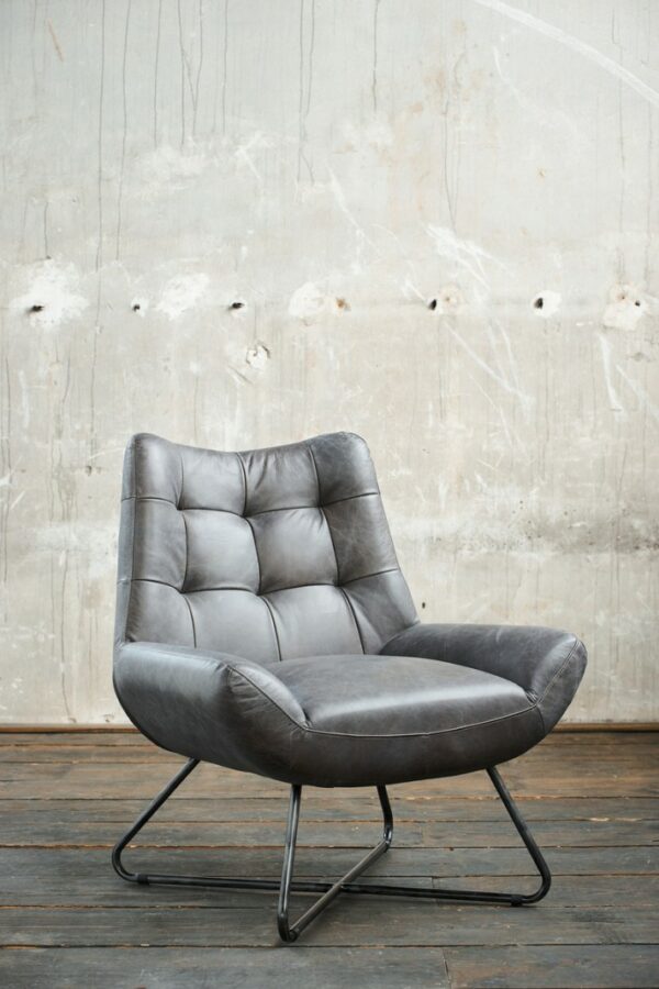 Brooklyn Loft KAWOLA Sessel Snooze Leder grau B/H/T: 82x93x76cm im onlineshop kaufen