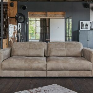 BigSofa Sofa Ledersofa GIGANT 3,5-Sitzer Leder taupe inkl. 2x Nierenkissen im onlineshop kaufen