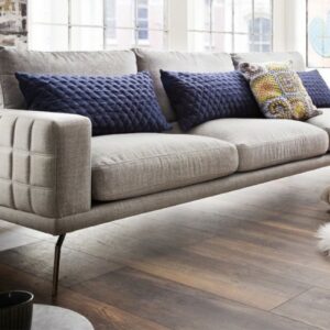 Brooklyn Loft KAWOLA 3-Sitzer Sofa AMILO Stoff hellgrau im onlineshop kaufen