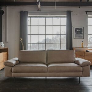 Brooklyn Loft KAWOLA Ledersofa ELVIRA 2,5 Sitzer Sofa Leder taupe im onlineshop kaufen