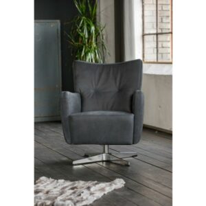 Brooklyn Loft KAWOLA Sessel ALINE Drehsessel Sessel Leder schwarz 68x87x72cm (B/H/T) im onlineshop kaufen