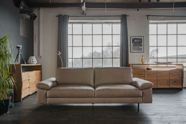 Brooklyn Loft KAWOLA Ledersofa ELVIRA 3-Sitzer Sofa Leder taupe im onlineshop kaufen