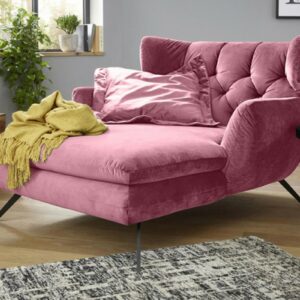 Sofas KAWOLA Longchair CHARME Stoff Velvet rosa im onlineshop kaufen