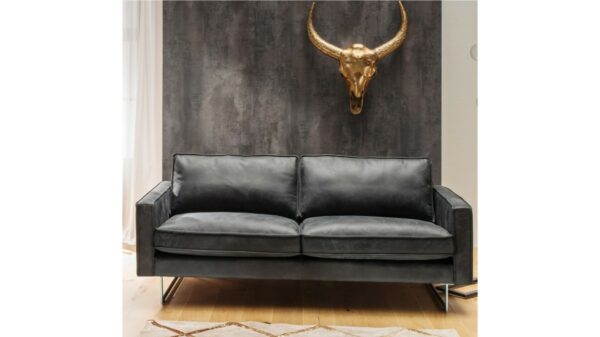 Brooklyn Loft KAWOLA Sofa ALINE Ledersofa 3,5-Sitzer Leder schwarz im onlineshop kaufen