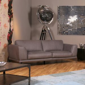 Boho Style KAWOLA Sofa Deside 3-Sitzer Leder Pallino grau 225x100x82cm (B/T/H) im onlineshop kaufen