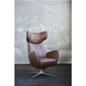 Brooklyn Loft KAWOLA Sessel RANDY Drehsessel mit Wippfunktion Ledersessel Leder braun im onlineshop kaufen
