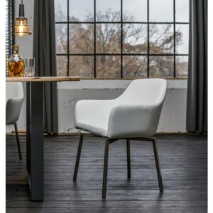 Brooklyn Loft Stuhl Loui Sessel drehbar Kunstleder Esszimmerstuhl weiß im onlineshop kaufen