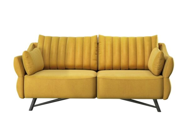 Boho Style KAWOLA Sofa CELIA 2,5-Sitzer Stoff gelb im onlineshop kaufen