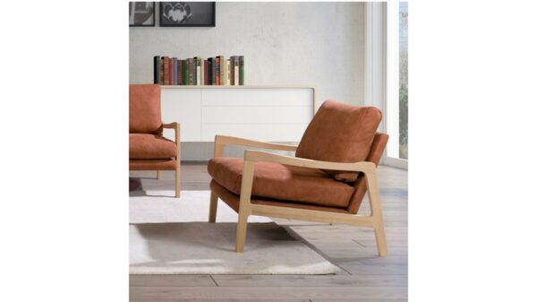 Landhaus KAWOLA Sessel RODRIGUEZ Relaxsessel Leder orange im onlineshop kaufen