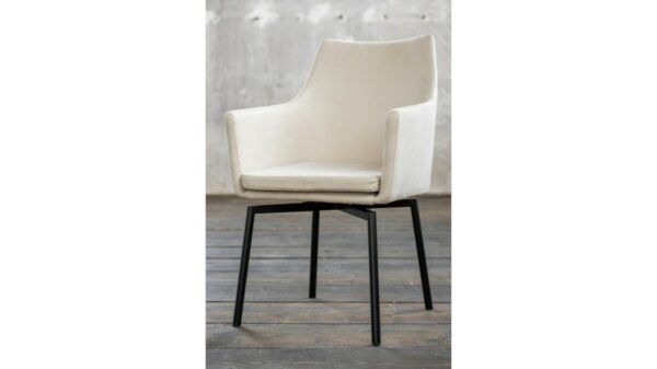Brooklyn Loft Stuhl Cali Sessel Microfaser Esszimmerstuhl creme Füße matt-schwarz im onlineshop kaufen