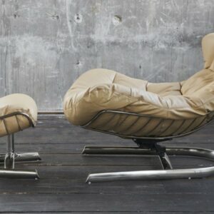 Brooklyn Loft KAWOLA Relaxsessel ROWE Sessel Leder creme (B/H/T) 87x80x110cm inklusive Hocker im onlineshop kaufen