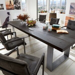Esstische KAWOLA Esszimmertisch SHON Tisch Eiche massiv schwarz 200x100cm im onlineshop kaufen