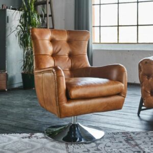 Industriell KAWOLA Sessel Relexa Leder cognac B/H/T: 69x77x95cm im onlineshop kaufen