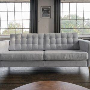 Industriell KAWOLA 3-Sitzer ZOWE Sofa Stoff hellblau im onlineshop kaufen