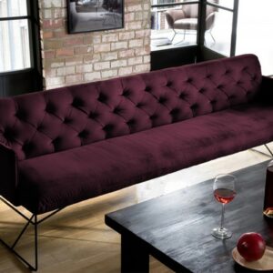 Chesterfield KAWOLA Esszimmerbank CHARME Stoff Velvet Purple 166cm im onlineshop kaufen