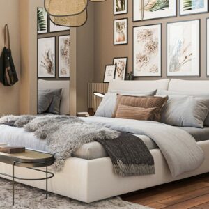 Betten KAWOLA Bett HENRY Polsterbett Stoff beige 140x200cm im onlineshop kaufen