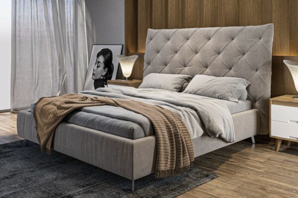 Betten KAWOLA Bett ANNY Polsterbett Velvet silber 160x200cm im onlineshop kaufen