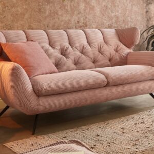 Boho Style KAWOLA Sofa CHARME 2,5-Sitzer Cord rosa im onlineshop kaufen