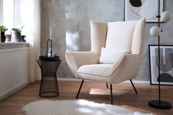 Industriell KAWOLA Sessel IVA Relaxsessel Cord cremeweiß im onlineshop kaufen