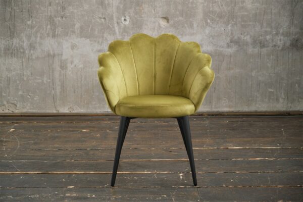 Designstühle KAWOLA Stuhl CARLA Esszimmerstuhl Velvet grün Fuß schwarz im onlineshop kaufen