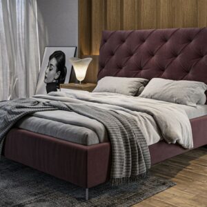 Betten KAWOLA Bett ANNY Polsterbett Velvet purple 180x200cm im onlineshop kaufen