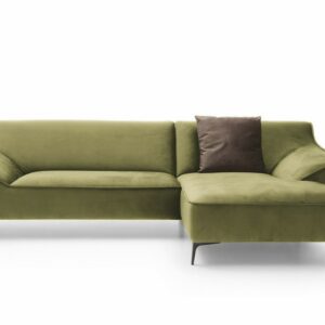 BigSofa KAWOLA Ecksofa TUNIA Sofa Recamiere rechts Stoff Velvet grün im onlineshop kaufen
