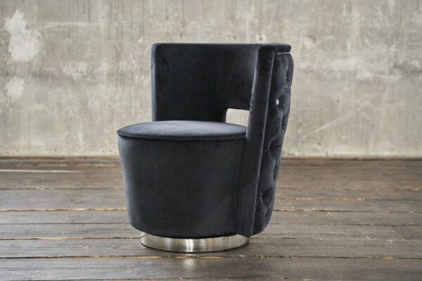 Chesterfield KAWOLA Sessel SENSO Stoff Velvet schwarz im onlineshop kaufen