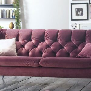 Sofas KAWOLA Sofa CHARME 3-Sitzer Stoff Velvet purple 225x94x95cm (B/H/T) im onlineshop kaufen