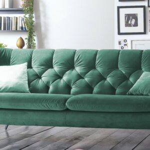 Sofas KAWOLA Sofa CHARME 3-Sitzer Stoff Velvet smaragd 225x94x95cm (B/H/T) im onlineshop kaufen