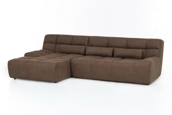 BigSofa KAWOLA Ecksofa SETO Big Sofa Recamiere links Microfaser braun im onlineshop kaufen