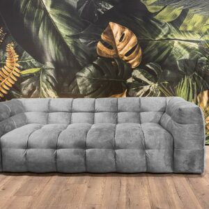 Natura KAWOLA Sofa ROSARIO 4-Sitzer Velvet hellgrau im onlineshop kaufen