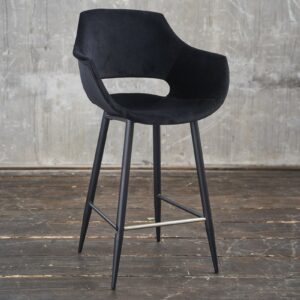Barstühle KAWOLA Thekenhocker ZAJA Barstuhl Sitzhöhe 65 cm Velvet schwarz im onlineshop kaufen