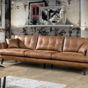 Brooklyn Loft KAWOLA 4-Sitzer Sofa HILLY Modernes Sofa aus Microfaser in Kunstlederoptik braun im onlineshop kaufen