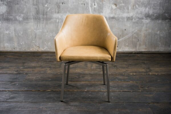 Brooklyn Loft Stuhl Loui Sessel drehbar Leder beige Esszimmerstuhl im onlineshop kaufen