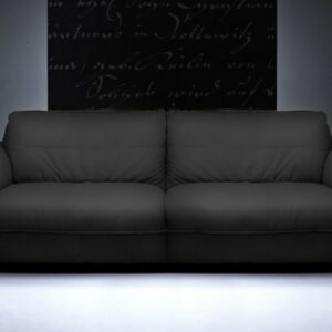 Boho Style KAWOLA Sofa DAVITO 3-Sitzer Megasofa Leder schwarz im onlineshop kaufen