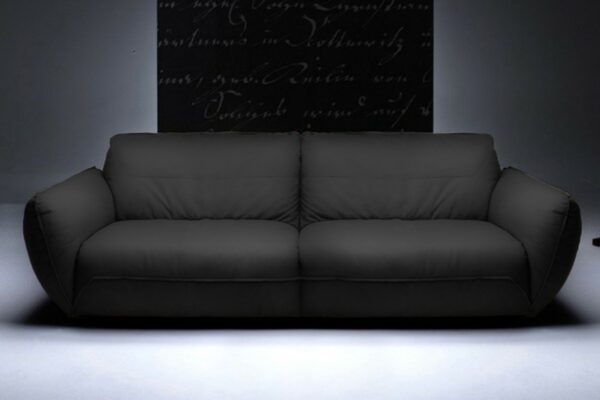 Boho Style KAWOLA Sofa DAVITO 3-Sitzer Megasofa Leder schwarz im onlineshop kaufen