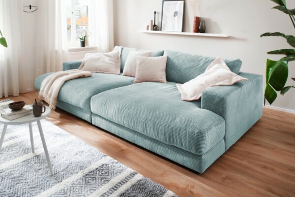 BigSofa KAWOLA Big Sofa MADELINE Cord hellblau im onlineshop kaufen