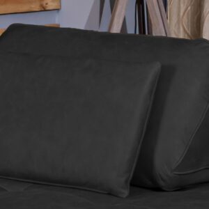 Industriell KAWOLA Rückenkissen WIOLO Leder schwarz im onlineshop kaufen