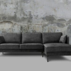 Ecksofa KAWOLA Sofa VINCENT Ecksofa Stoff Velvet anthrazit Recamiere rechts im onlineshop kaufen