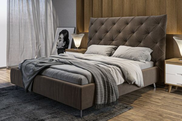 Betten KAWOLA Bett ANNY Polsterbett Velvet grau 180x200cm im onlineshop kaufen