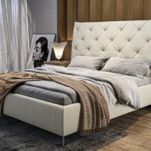 Betten KAWOLA Bett ANNY Polsterbett Leder weiß 180x200cm im onlineshop kaufen