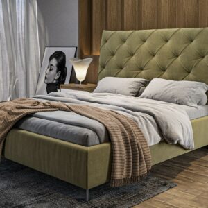 Betten KAWOLA Bett ANNY Polsterbett Velvet olivgrün 140x200cm im onlineshop kaufen