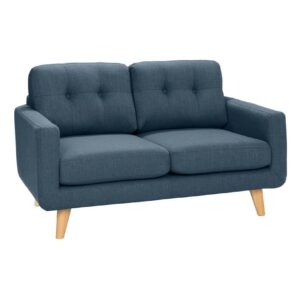 Retro KAWOLA 2-Sitzer ALEXO Sofa Stoff blau im onlineshop kaufen