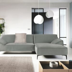 BigSofa KAWOLA Ecksofa TUNIA Sofa Recamiere rechts Stoff Velvet grau im onlineshop kaufen