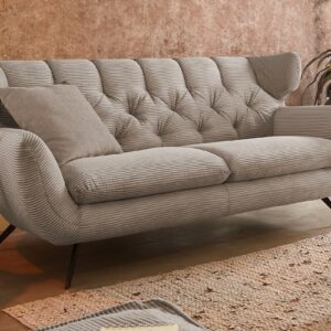 Boho Style KAWOLA Sofa CHARME 2-Sitzer Cord taupe im onlineshop kaufen