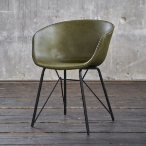 Designstühle 4x KAWOLA Stuhl DANI Esszimmerstuhl Vierfuß Kunstleder grün im onlineshop kaufen