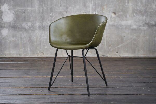 Designstühle 4x KAWOLA Stuhl DANI Esszimmerstuhl Vierfuß Kunstleder grün im onlineshop kaufen