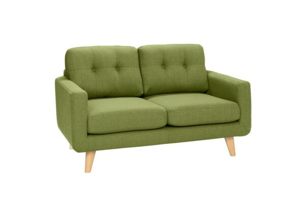 Retro KAWOLA 2-Sitzer ALEXO Sofa Stoff grün im onlineshop kaufen