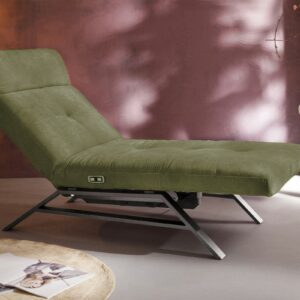 Velvet Dream KAWOLA Liege AMERIVA Sessel Relaxliege Velvet olivgrün Fuß chrome im onlineshop kaufen