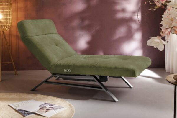 Velvet Dream KAWOLA Liege AMERIVA Sessel Relaxliege Velvet olivgrün Fuß chrome im onlineshop kaufen
